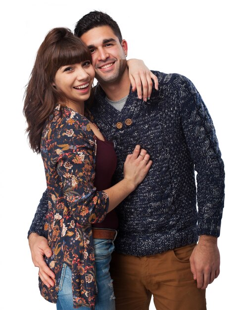 Man and woman embracing and smiling