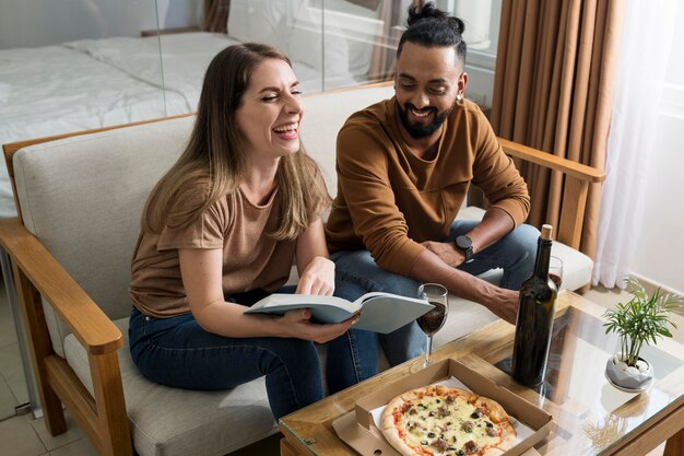 Man and woman spending time together