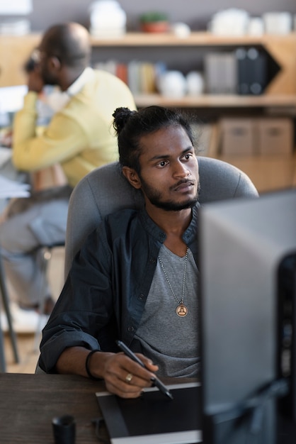 Man working in an animation studio