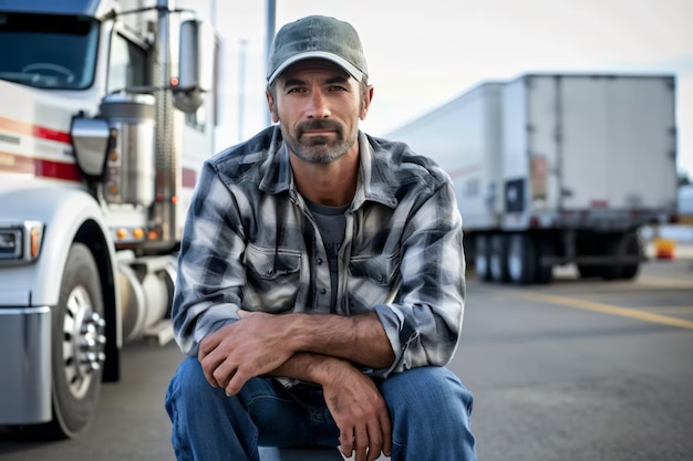 Man working as a truck driver