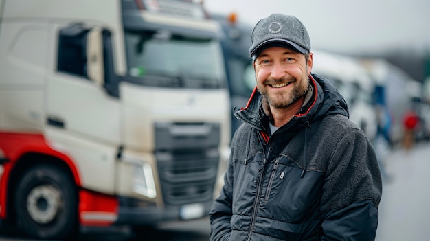 Free photo man working as a truck driver