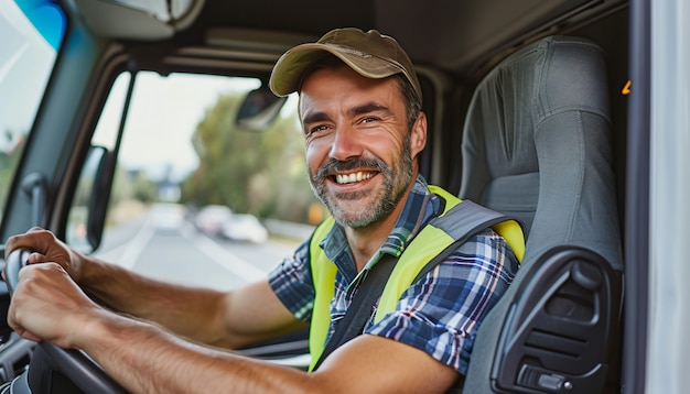 Man working as a truck driver