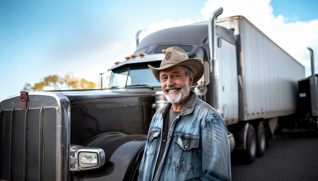 Free photo man working as a truck driver