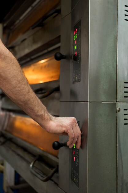 Man working in a bread factory