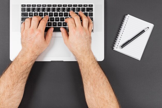 Man working on his laptop