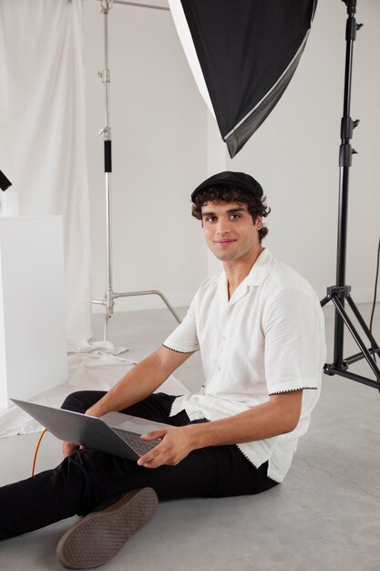 Man working in his photography studio