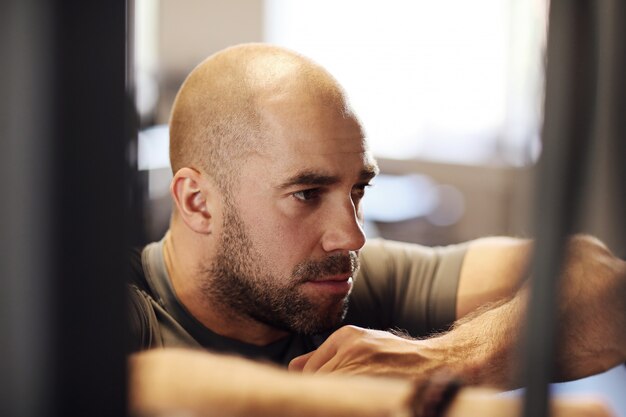 man working out in gym