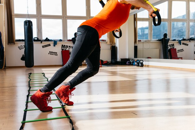 Man working out in the gym