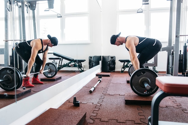 Man working out in the gym