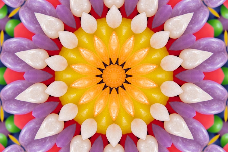 Free Photo mandala artwork colorful pattern background 3d