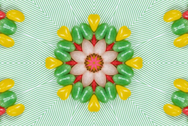 Бесплатное фото Мандала произведение искусства красочный узор фона 3d