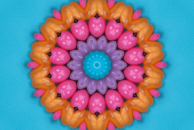 Free photo mandala artwork colorful pattern background 3d