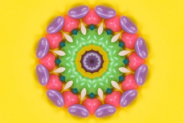 Бесплатное фото Мандала произведение искусства красочный узор фона