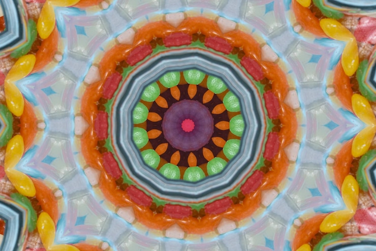 Free Photo mandala artwork colorful pattern background