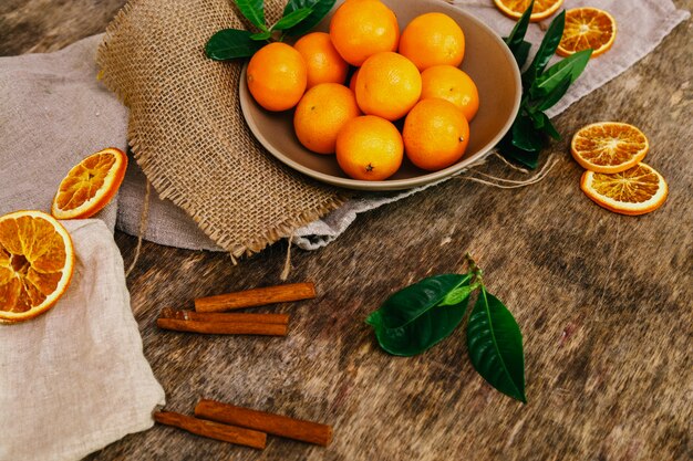 Mandarins on the table