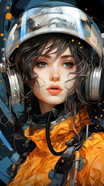 manga fantasy scifi girl portrait