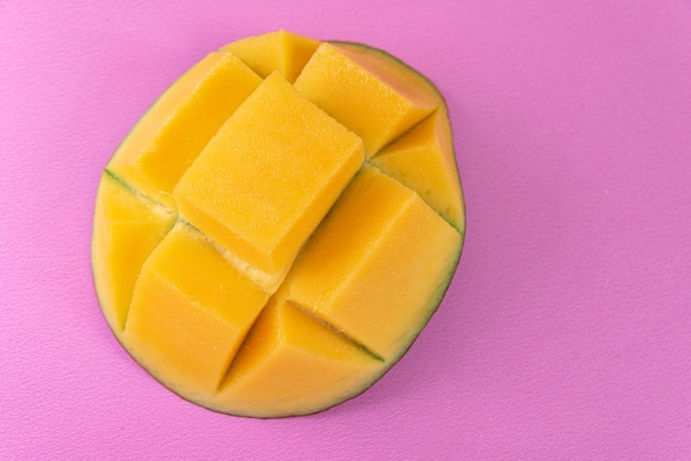 Mango on the pink background