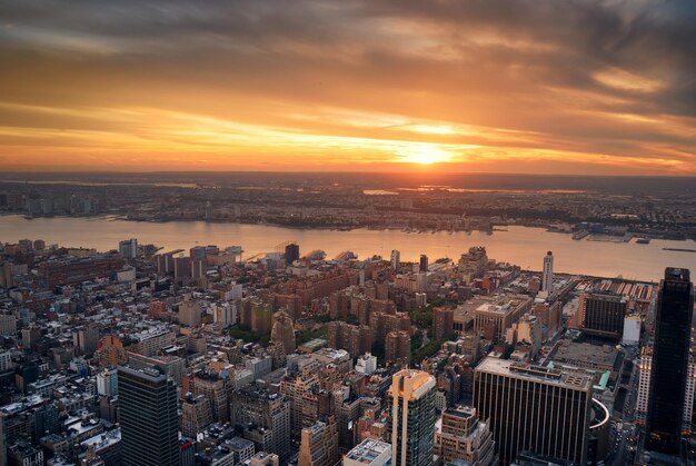 Manhattan Hudson River sunset