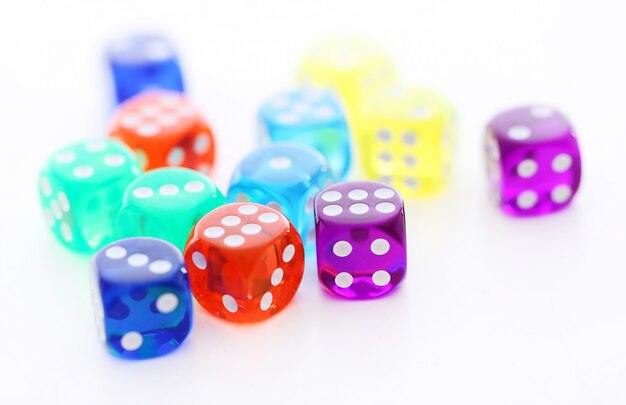 Many different colored dice