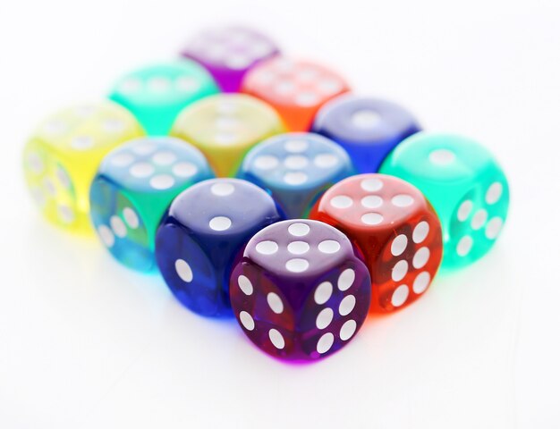 Many different colored dice