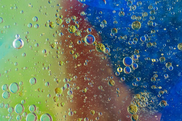 Many water bubbles over the painted textured background