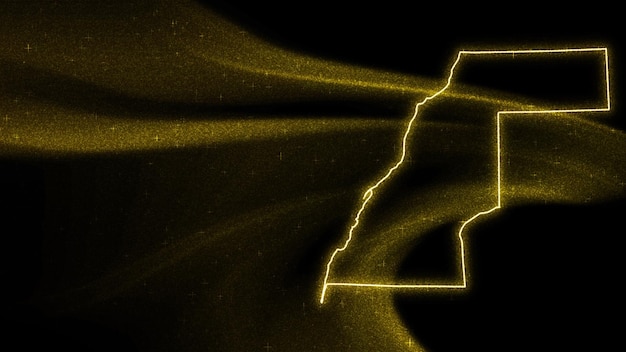 無料写真 西サハラの地図、暗い背景にゴールドのキラキラ地図
