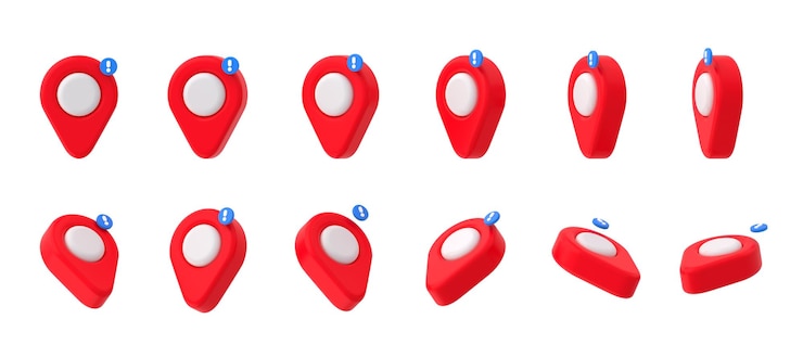 Free Photo map pins icons red location tags
