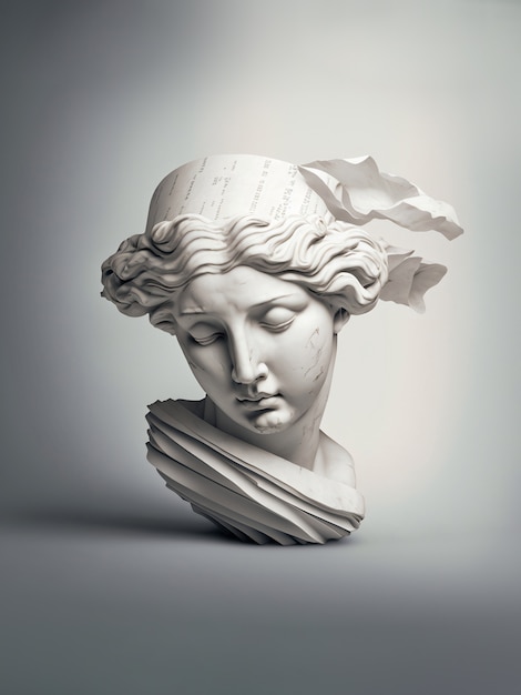 Free photo marble greek goddess bust