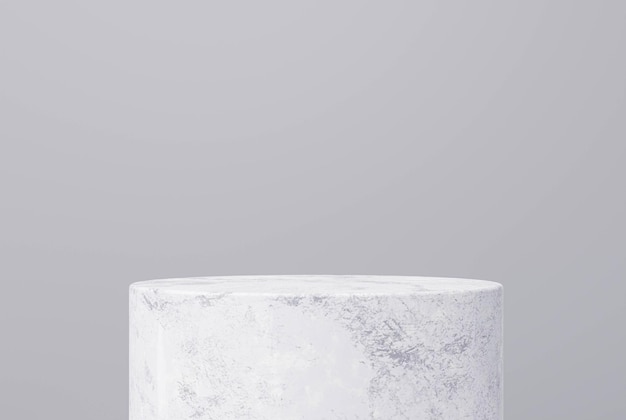 Marble podium cylinder pedestal 3d background empty scene for placing products