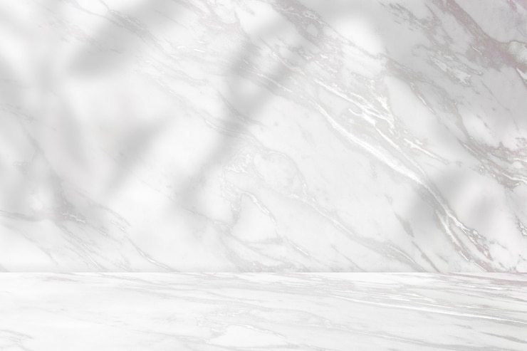 Free Photo marble product backdrop with plant shadow