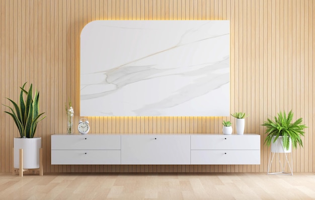 Free photo marble on wall in living room for mock up