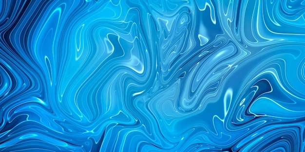 Мраморный синий абстрактный фон. жидкий мраморный узор.