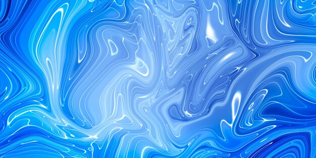 Marbled blue abstract background Liquid marble pattern