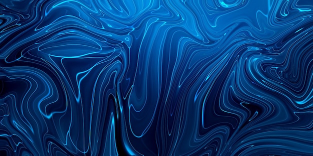 Marbled blue abstract background Liquid marble pattern