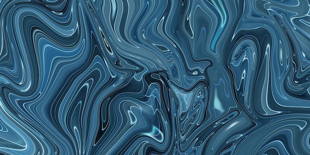 Marbled blue abstract background liquid marble pattern