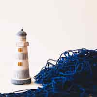 Free photo marine composition with lighthouse