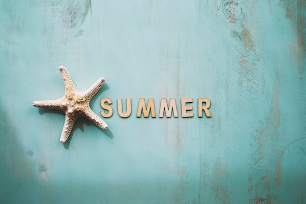 Free photo marine composition with summer letters