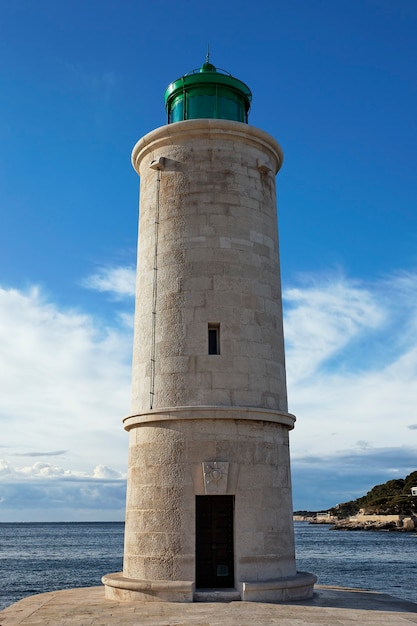 Maritime lighthouse near the sea