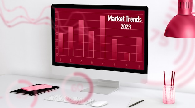 Market trends concept with computer