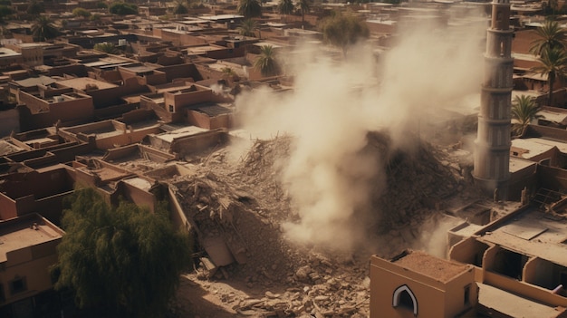 Foto gratuita la città di marrakech dopo il terremoto