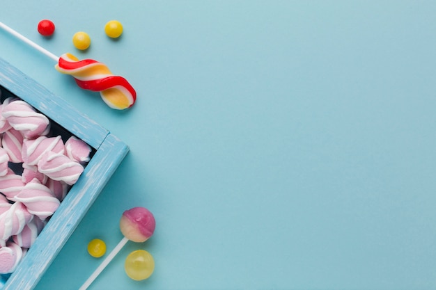 コピースペースを持つマシュマロとお菓子