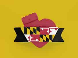 Foto gratuita bandiera del cuore del maryland