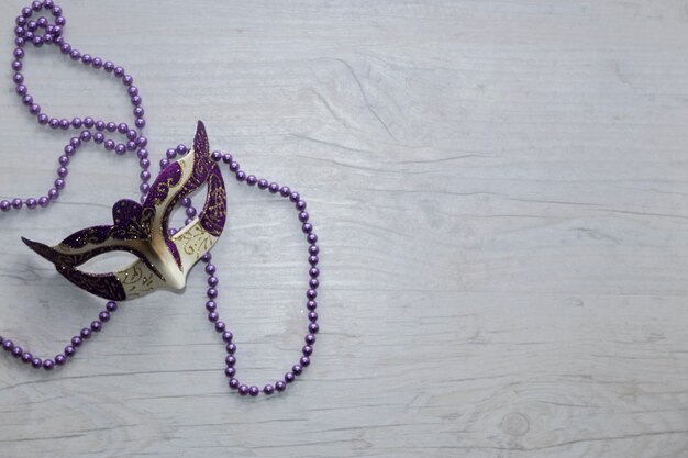 Mask on lilac beads