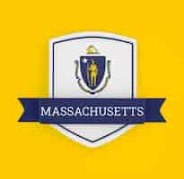 Free photo massachusetts flag with banner