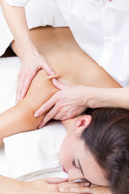 massage close lying health womans