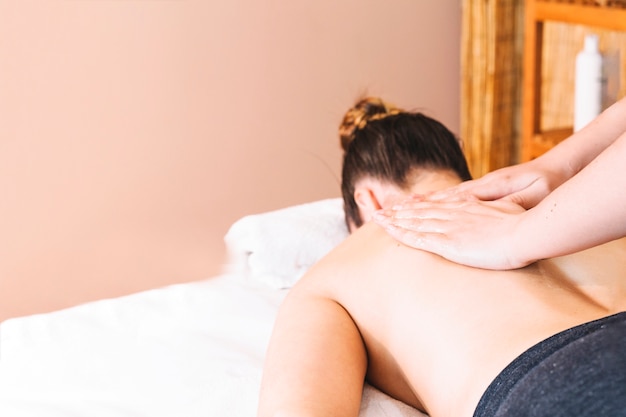 Massage concept with relaxed woman