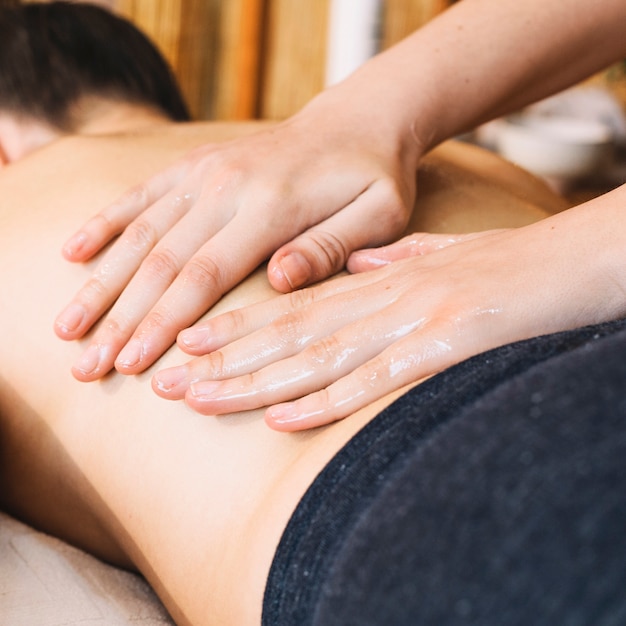 Massage concept with relaxed woman