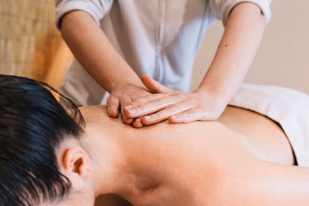 Massage concept with relaxed woman