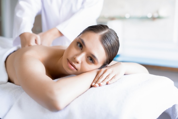 Massage in spa salon