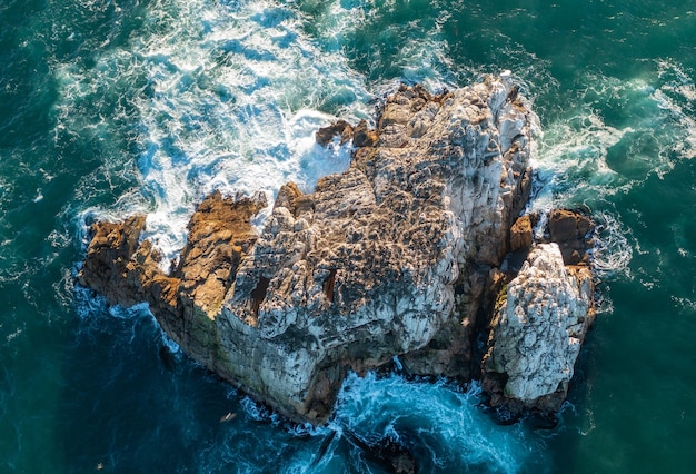 Matanzas Beach Surf and Windsurf sport Chile Drone Cenital View seagulls